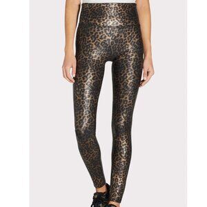 Spanx Metallic Faux Leather Leopard Legging Size XS
